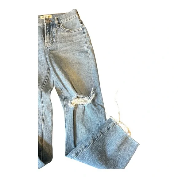Madewell Women The Perfect Vintage Raw Hem Distressed Denim Blue Jeans Size 23P - Picture 5 of 7